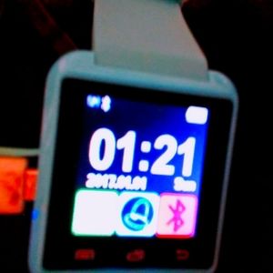 Aqua Blue Digital Phone Watch Worn Once All functions work as seen in pi…